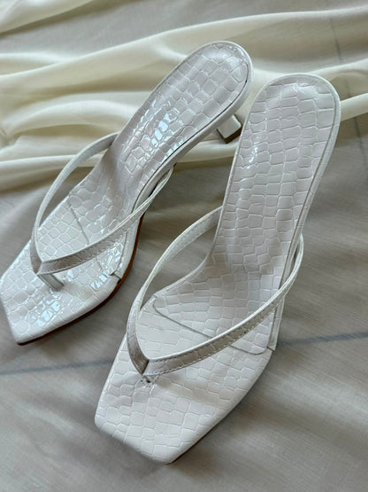 Bare Croc White Heel