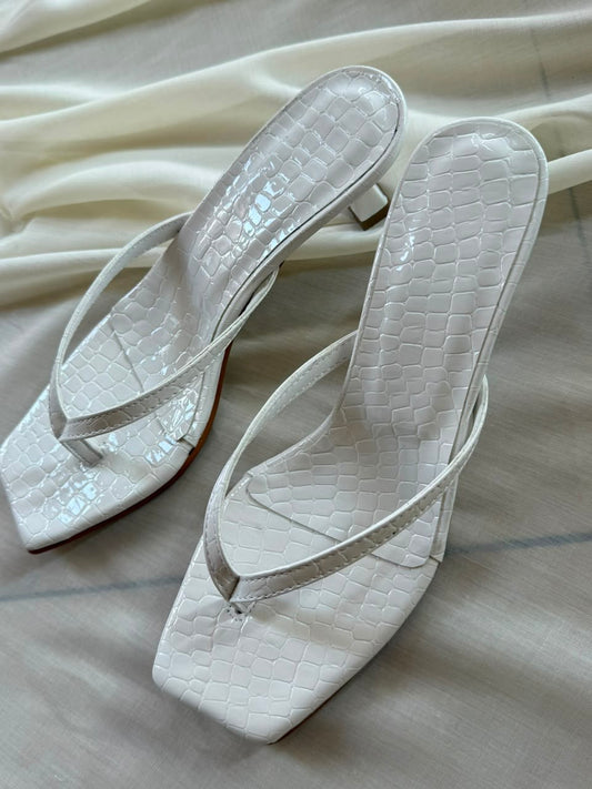 Bare Croc White Heel