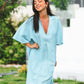 Turquoise Linen Tunic Dress