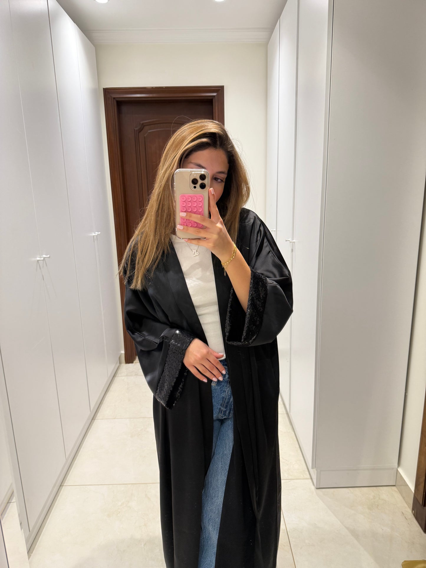 Black Satin Abaya