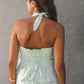 Light Green Linen Halter Top