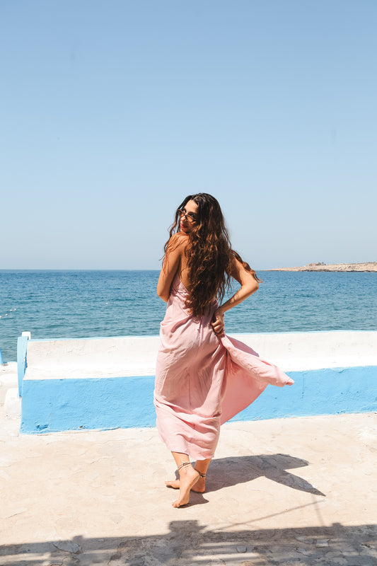 Bali Open-Back Dress in Pink