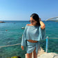 Aegean Sea Mini Wrap Skirt