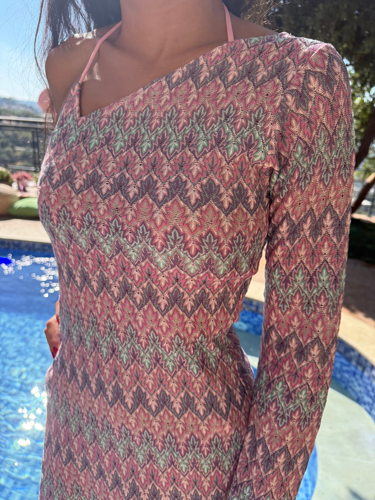 Palm Kiss One Shoulder Mini Dress