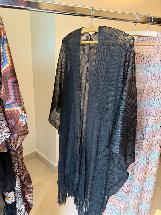 Black Fringes Kimono