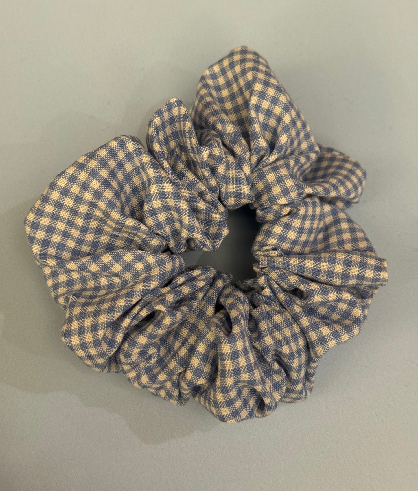 Navy Gingham Scrunchie