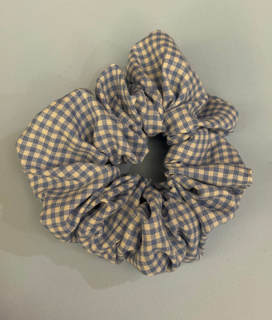 Navy Gingham Scrunchie