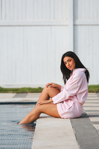 Signature Pink Linen Shorts