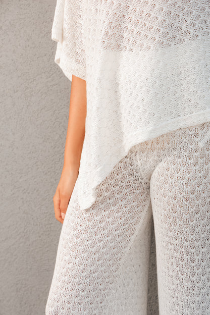 White Poncho Set