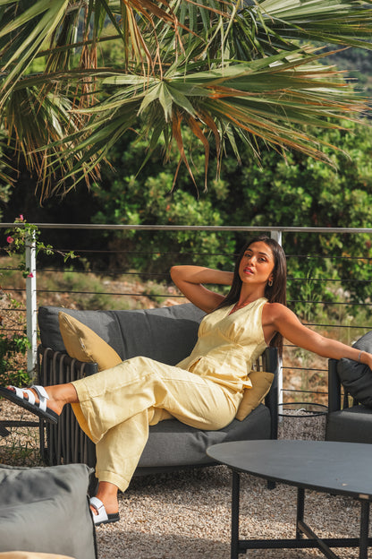 Signature Yellow Linen Halter Top