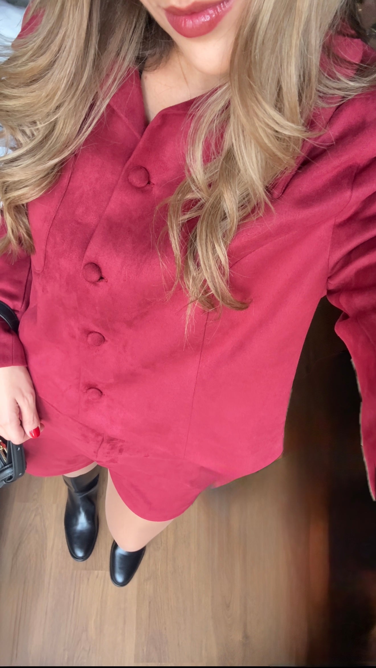 Wine Suede Jacket