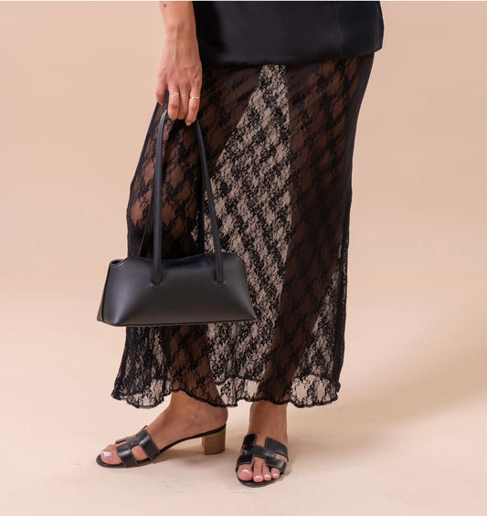 Black Lace Maxi Skirt