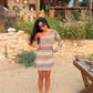 Pistachio Cream One Shoulder Mini Dress