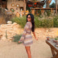 Pistachio Cream One Shoulder Mini Dress