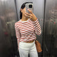 Cinnamon Striped Long Sleeve Tee