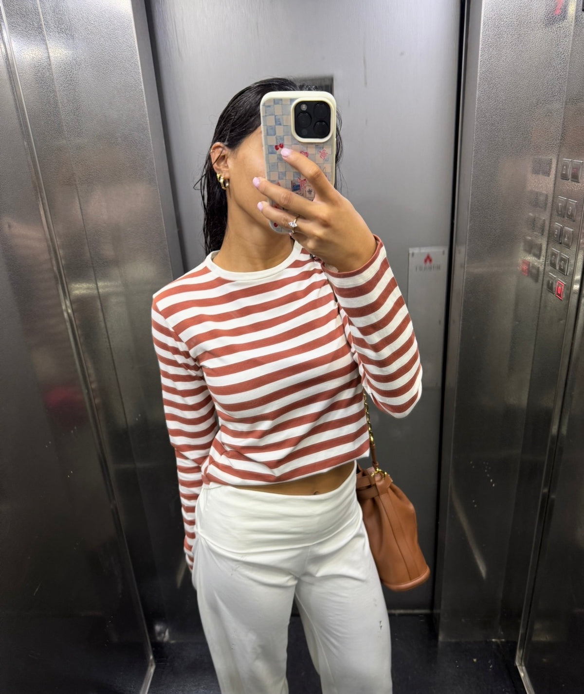 Cinnamon Striped Long Sleeve Tee