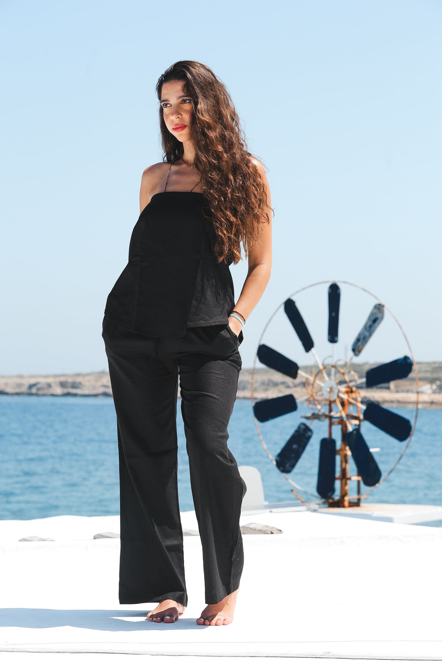 Signature Black Linen Pants