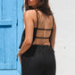 Signature Black Backless Linen Top