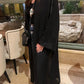 Metallic Black Chiffon Abaya